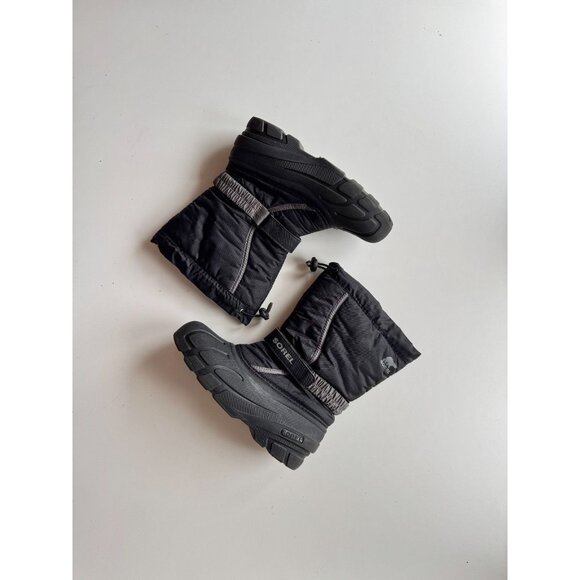 SOREL Flurry Black Winter Waterproof Lug Sole Winter Snow Boots, Size 6 - Picture 1 of 12